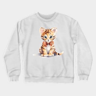 Bengal Tiger Wearing Bow Crewneck Sweatshirt